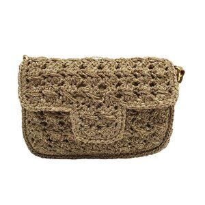 Caterina Bertini Gold Metallic Woven Bag